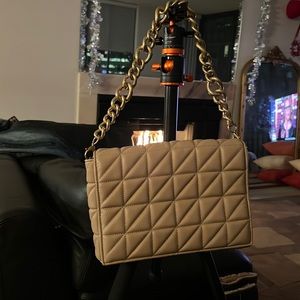 ZARA TAN SHOULDER BAG. NEW. NEVER USED. CLEAN.